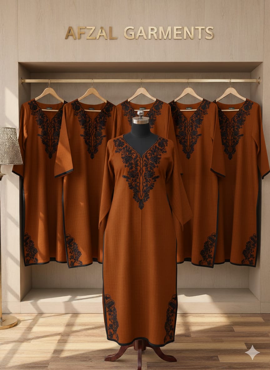 Premium Winter Cotton Embroidered 3-Piece Suit – Neck & Side Daman Embroidery